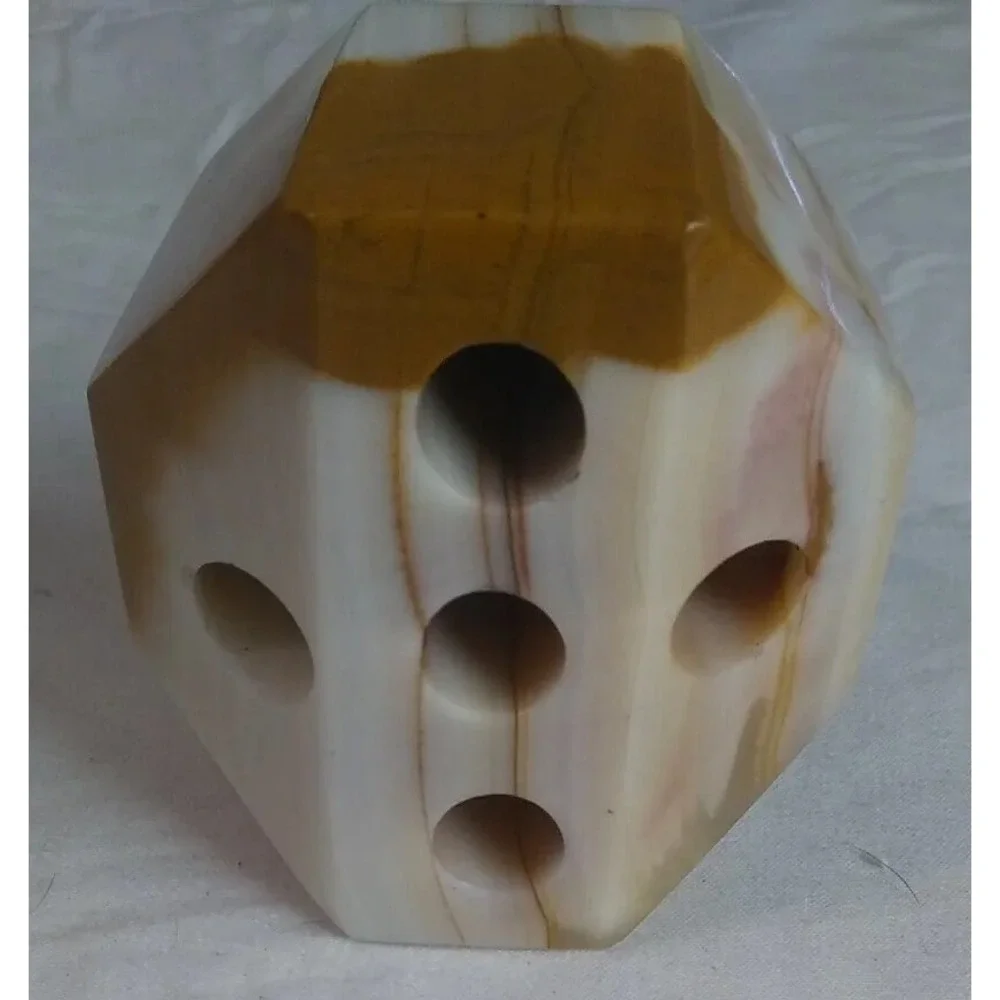 Agate Pen Pencil Holder Paper Weight Light Brown‎ Tan Office Gift 2.4